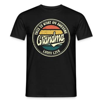 Beste Oma Großmutter der Welt Retro Geschenk - Männer T-Shirt - Schwarz - Vorne - AI Model Male 178 light (178cm)
