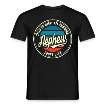 Bester Neffe der Welt Retro Geschenk - Männer T-Shirt - Schwarz - Vorne - AI Model Male 178 light (178cm)