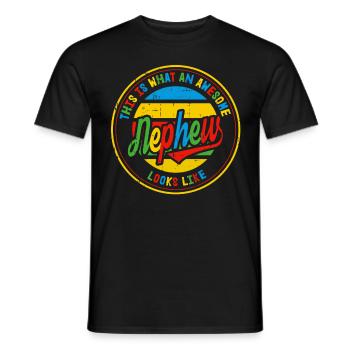 Bester Neffe der Welt Retro Geschenk - Männer T-Shirt - Schwarz - Vorne - AI Model Male 178 light (178cm)
