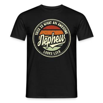 Bester Neffe der Welt Retro Geschenk - Männer T-Shirt - Schwarz - Vorne - AI Model Male 178 light (178cm)