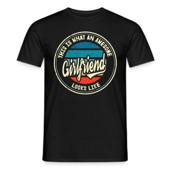 Meilleur ami au monde Cadeau rétro de petite amie - T-shirt homme - noir - Devant - AI Model Male 178 light (178cm)