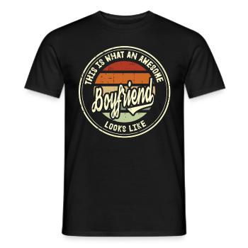 Meilleur ami petit ami dans le monde Cadeau rétro - T-shirt homme - noir - Devant - AI Model Male 178 light (178cm)