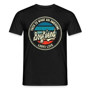 Meilleur ami petit ami dans le monde Cadeau rétro - T-shirt homme - noir - Devant - AI Model Male 178 light (178cm)