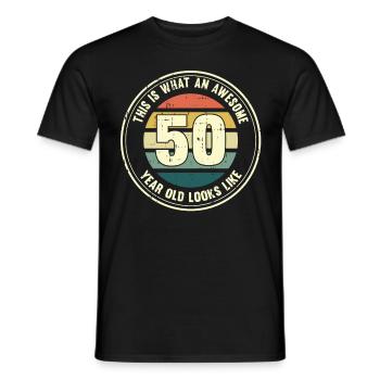 50. Geburtstag so sieht man mit 50 Retro Geschenk - Männer T-Shirt - Schwarz - Vorne - AI Model Male 178 light (178cm)