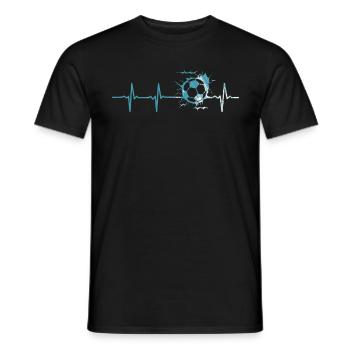 Fußball Herzschlag - Männer T-Shirt - Schwarz - Vorne - AI Model Male 178 light (178cm)