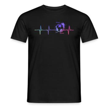 Herzschlag Fußball Puls Fußballer Geschenk - Männer T-Shirt - Schwarz - Vorne - AI Model Male 178 light (178cm)