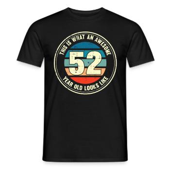 52e anniversaire Comment regarder 52 Cadeau rétro - T-shirt homme - noir - Devant - AI Model Male 178 light (178cm)