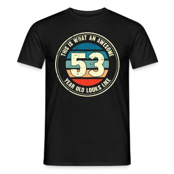 53ème anniversaire pour que vous voyiez avec 53 cadeau rétro - T-shirt homme - noir - Devant - AI Model Male 178 light (178cm)
