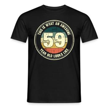59e anniversaire pour que vous voyiez avec 59 cadeau rétro - T-shirt homme - noir - Devant - AI Model Male 178 light (178cm)