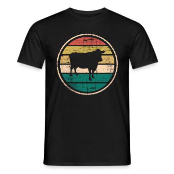 Kuh Retro Muh Landwirt Milch Bauernhof Geschenk - Männer T-Shirt - Schwarz - Vorne - AI Model Male 178 light (178cm)