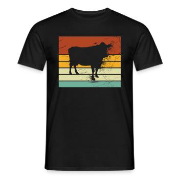 Kuh Retro Muh Landwirt Milch Bauernhof Geschenk - Männer T-Shirt - Schwarz - Vorne - AI Model Male 178 light (178cm)