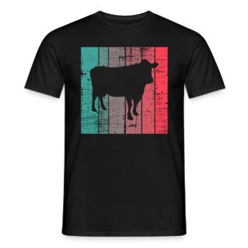 Kuh Retro Muh Landwirt Milch Bauernhof Geschenk - Männer T-Shirt - Schwarz - Vorne - AI Model Male 178 light (178cm)