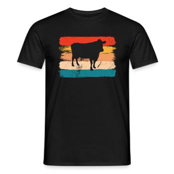 Kuh Retro Muh Landwirt Milch Bauernhof Geschenk - Männer T-Shirt - Schwarz - Vorne - AI Model Male 178 light (178cm)