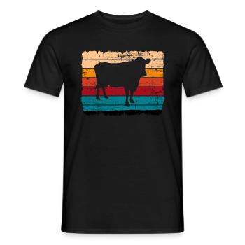 Kuh Retro Muh Landwirt Milch Bauernhof Geschenk - Männer T-Shirt - Schwarz - Vorne - AI Model Male 178 light (178cm)