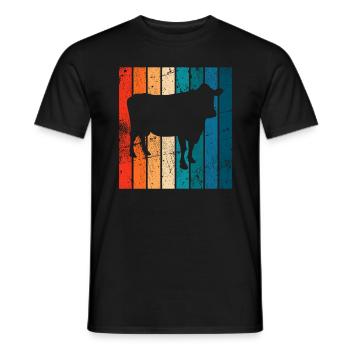 Kuh Retro Muh Landwirt Milch Bauernhof Geschenk - Männer T-Shirt - Schwarz - Vorne - AI Model Male 178 light (178cm)