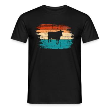 Kuh Retro Muh Landwirt Milch Bauernhof Geschenk - Männer T-Shirt - Schwarz - Vorne - AI Model Male 178 light (178cm)