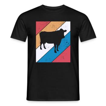 Kuh Retro Muh Landwirt Milch Bauernhof Geschenk - Männer T-Shirt - Schwarz - Vorne - AI Model Male 178 light (178cm)