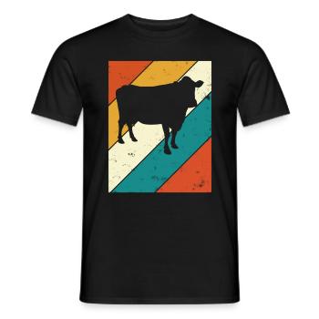 Kuh Retro Muh Landwirt Milch Bauernhof Geschenk - Männer T-Shirt - Schwarz - Vorne - AI Model Male 178 light (178cm)