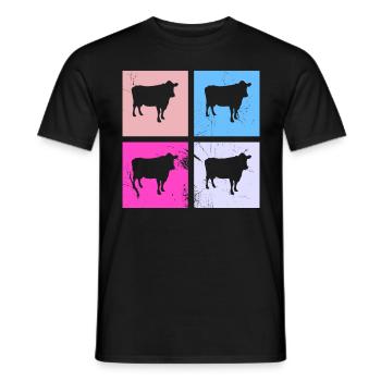 Kuh Retro Muh Landwirt Milch Bauernhof Geschenk - Männer T-Shirt - Schwarz - Vorne - AI Model Male 178 light (178cm)