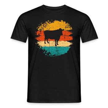 Kuh Retro Muh Milch Bauernhof Geschenk - Männer T-Shirt - Schwarz - Vorne - AI Model Male 178 light (178cm)