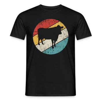 Kuh Retro Muh Landwirt Milch Bauernhof Geschenk - Männer T-Shirt - Schwarz - Vorne - AI Model Male 178 light (178cm)