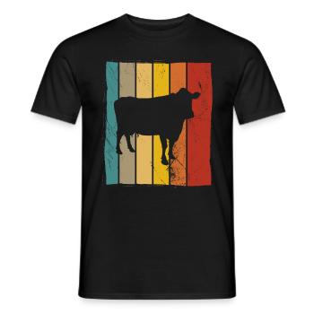 Kuh Retro Muh Landwirt Milch Bauernhof Geschenk - Männer T-Shirt - Schwarz - Vorne - AI Model Male 178 light (178cm)