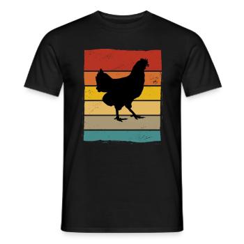 Hühner Retro Hahn Bauer Retro Bauernhof Geschenk - Männer T-Shirt - Schwarz - Vorne - AI Model Male 178 light (178cm)