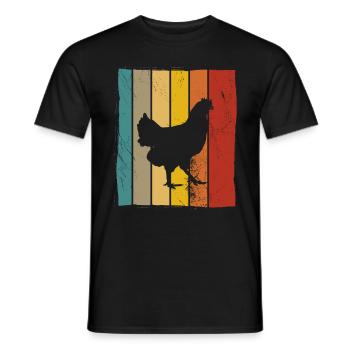 Huhn Hühner Hahn Bauer Retro Bauernhof Geschenk - Männer T-Shirt - Schwarz - Vorne - AI Model Male 178 light (178cm)