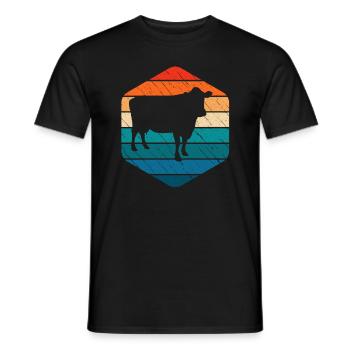 Kuh Retro Muh Landwirt Milch Bauernhof Geschenk - Männer T-Shirt - Schwarz - Vorne - AI Model Male 178 light (178cm)
