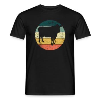 Kuh Retro Muh Landwirt Milch Bauernhof Geschenk - Männer T-Shirt - Schwarz - Vorne - AI Model Male 178 light (178cm)