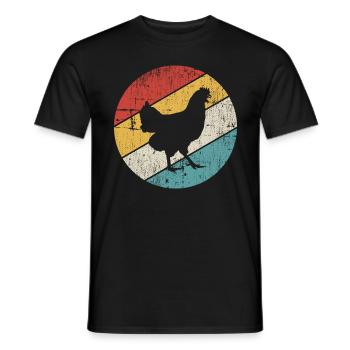 Huhn Hühner Hahn Bauer Retro Bauernhof Geschenk - Männer T-Shirt - Schwarz - Vorne - AI Model Male 178 light (178cm)