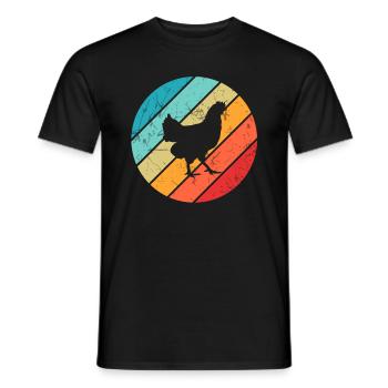 Hühner Retro Hahn Bauer Retro Bauernhof Geschenk - Männer T-Shirt - Schwarz - Vorne - AI Model Male 178 light (178cm)