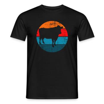 Kuh Retro Muh Landwirt Milch Bauernhof Geschenk - Männer T-Shirt - Schwarz - Vorne - AI Model Male 178 light (178cm)