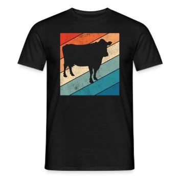 Kuh Retro Muh Landwirt Milch Bauernhof Geschenk - Männer T-Shirt - Schwarz - Vorne - AI Model Male 178 light (178cm)