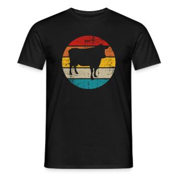 Kuh Retro Muh Landwirt Milch Bauernhof Geschenk - Männer T-Shirt - Schwarz - Vorne - AI Model Male 178 light (178cm)