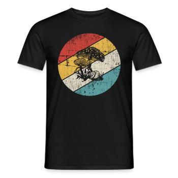 Mushroom Mushrooms Boletus Toadstool Retro Gift - Men's T-Shirt - black - Front - AI Model Male 178 light (178cm)