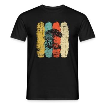 Mushroom Mushrooms Boletus Toadstool Retro Gift - Men's T-Shirt - black - Front - AI Model Male 178 light (178cm)