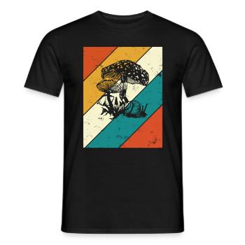 Champignon Rétro Champignons Cèpes Champignons Crapaud Tabouret Cadeau - T-shirt homme - noir - Devant - AI Model Male 178 light (178cm)