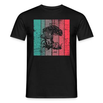 Champignon Rétro Champignons Cèpes Champignons Crapaud Tabouret Cadeau - T-shirt homme - noir - Devant - AI Model Male 178 light (178cm)