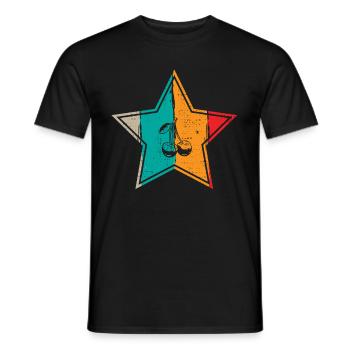 Cherry Retro Fruit Summer Star Gift - Men's T-Shirt - black - Front - AI Model Male 178 light (178cm)