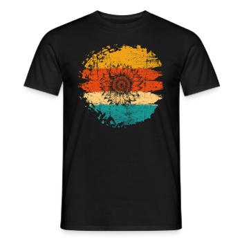 Sonnenblume Blume Retro Geschenk - Männer T-Shirt - Schwarz - Vorne - AI Model Male 178 light (178cm)