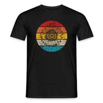 Sonnenblume Retro Geschenk - Männer T-Shirt - Schwarz - Vorne - AI Model Male 178 light (178cm)