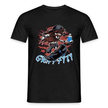 Graffiti Skater Sprayer Artist Street Art - Men's T-Shirt - black - Front - AI Model Male 178 light (178cm)