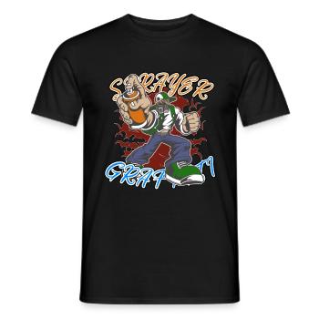 Graffiti Sprayer Artist Künstler Streetart - Männer T-Shirt - Schwarz - Vorne - AI Model Male 178 light (178cm)