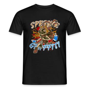 Street Art Graffiti Sprayer Artist Artist - Men's T-Shirt - black - Front - AI Model Male 178 light (178cm)