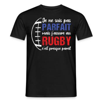 Je ne suis pas parfait mais j' assure au rugby - T-shirt homme - noir - Devant - AI Model Male 178 light (178cm)