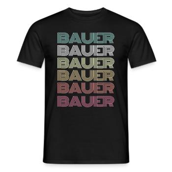 BAUER Multi-Colored Line Art Retro Style - Men's T-Shirt - black - Front - AI Model Male 178 light (178cm)