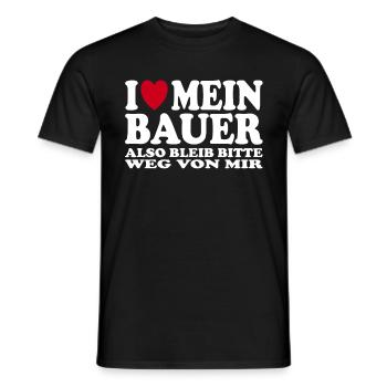 I love my farmer so please stay away from me - Men's T-Shirt - black - Front - AI Model Male 178 light (178cm)