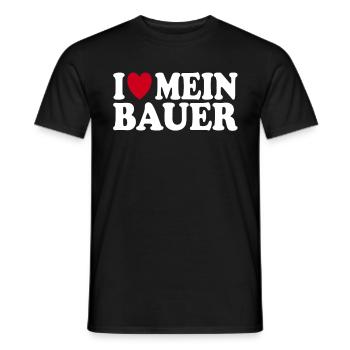 I Love My Farmer Fun Bold Expression Graphic - Men's T-Shirt - black - Front - AI Model Male 178 light (178cm)