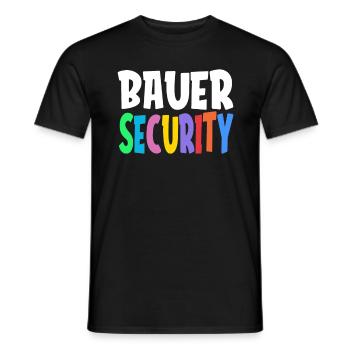 Colorful Bauer Security Rainbow Lettering Logo - Männer T-Shirt - Schwarz - Vorne - AI Model Male 178 light (178cm)